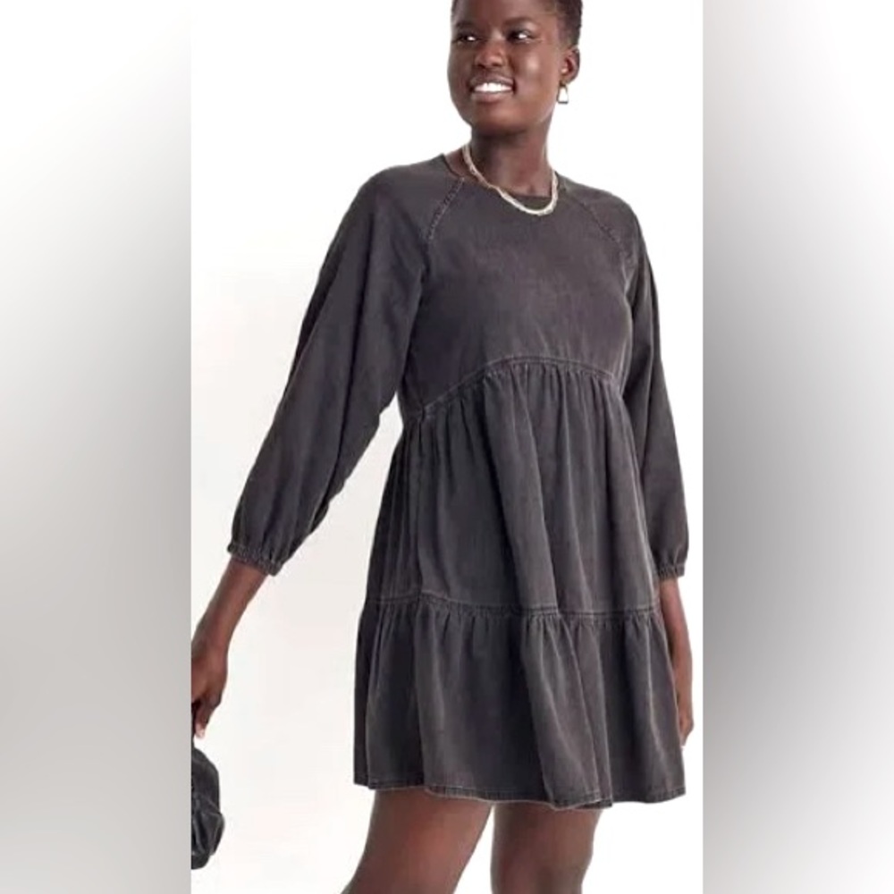 Madewell Denim Raglan-Sleeve Mini Dress